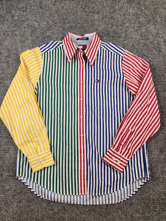 Tommy Hilfiger Tops - Tommy Hilfiger Women’s Vintage 1990's Colorblock Pinstripe Button Up Shirt Sz 8